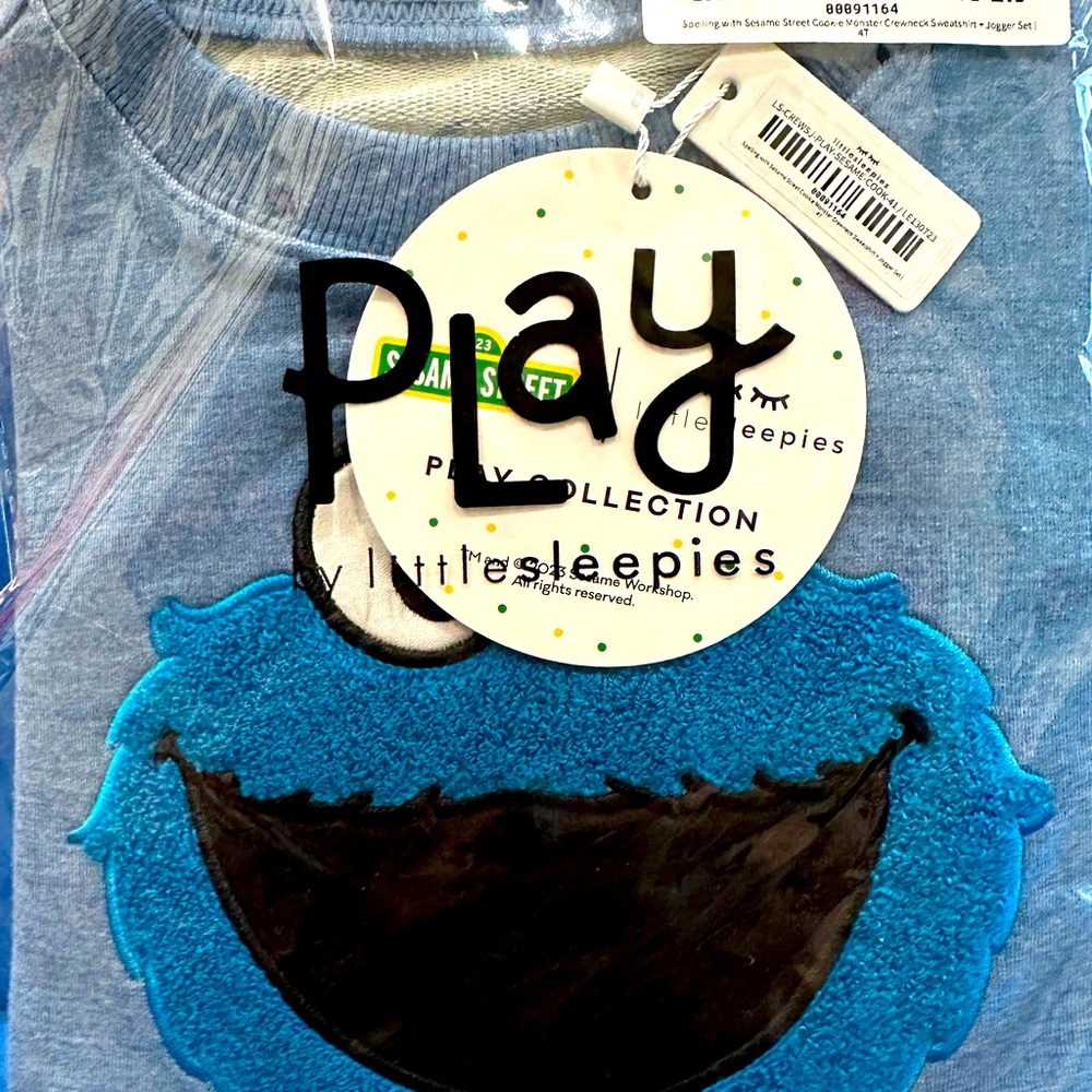 Sesame Street Cookie Monster jogger set 
Crewneck sweatshirt and sweatpants